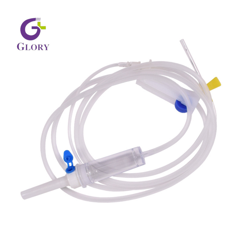 Conjunto de infusão descartável estéril, conjunto de infusão IV médica com regulador de fluxo e filtro de precisão de 0,2 μm para uso clínico hospitalar