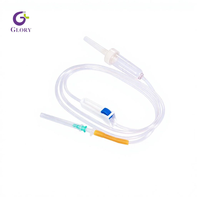 Conjunto de infusão descartável estéril, conjunto de infusão IV médica com regulador de fluxo e filtro de precisão de 0,2 μm para uso clínico hospitalar
