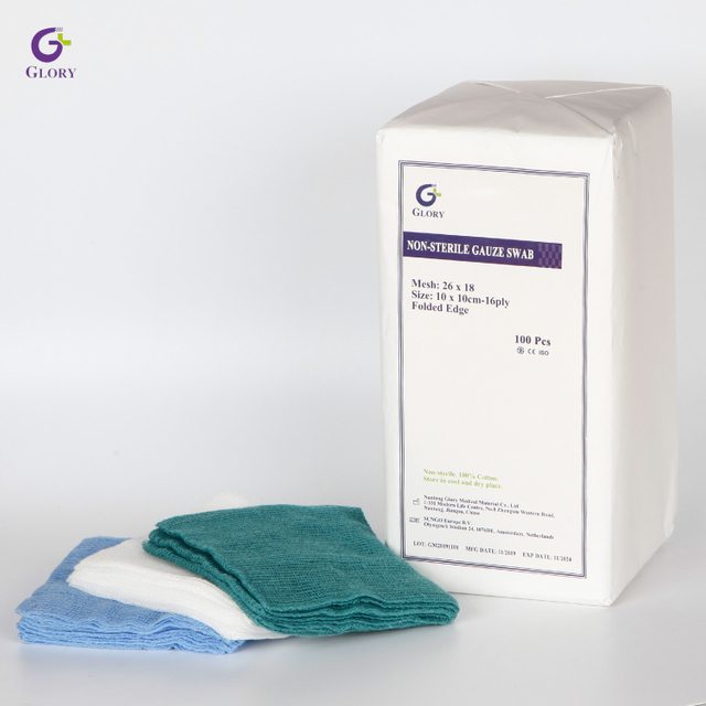 Cotonetes de gaze não estéreis, almofadas de gaze médica absorvente de algodão 100% puro para limpeza de feridas e primeiros socorros