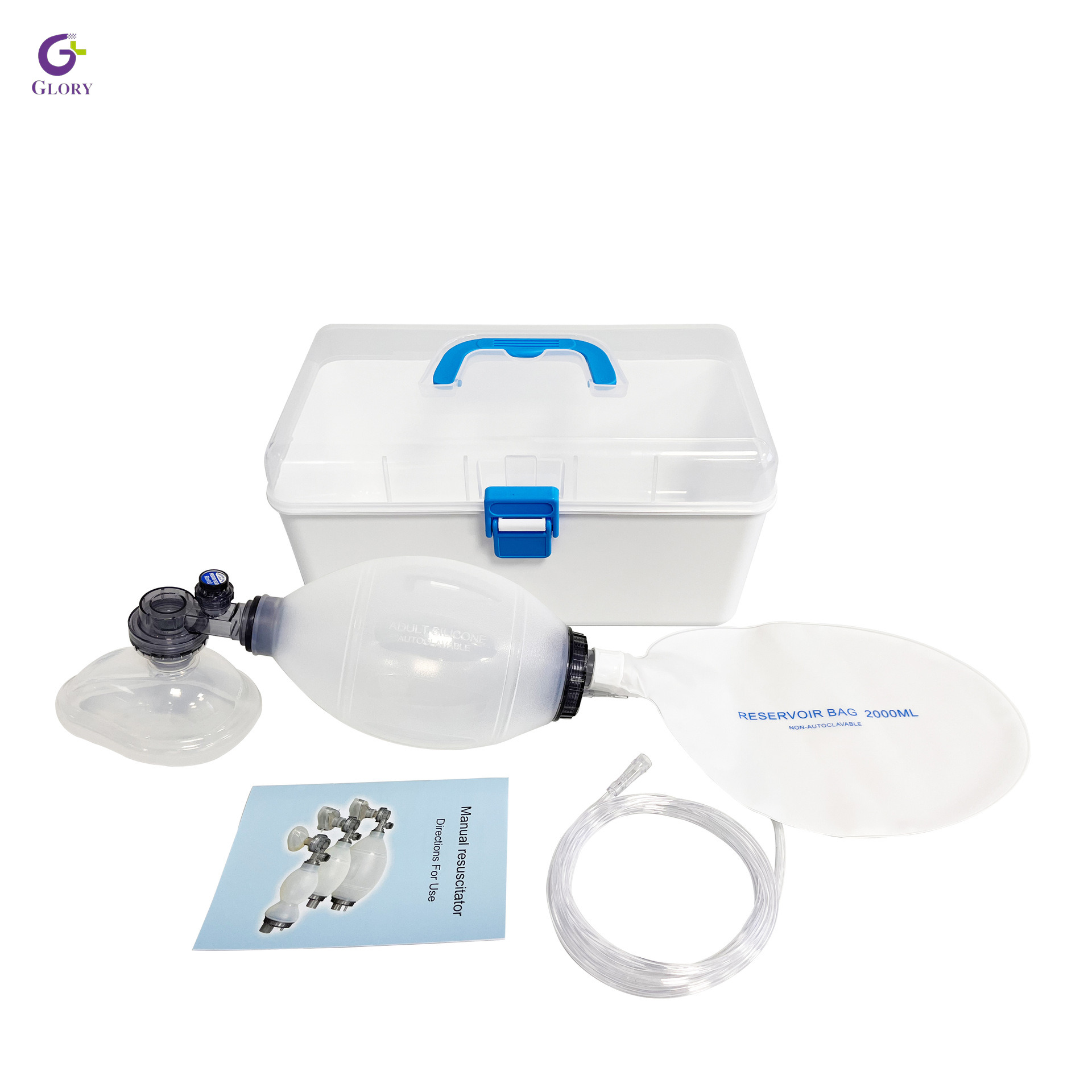 Bolsa de reanimação manual, silicone médico, ventilador manual, ressuscitador, bolsa de reanimação portátil reutilizável para adultos, pediátricos e infantis, primeiros socorros de emergência